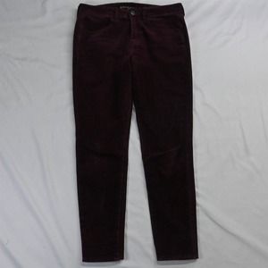 American Eagle 10 Short Maroon‎ Red Corduroy Hi Rise Jegging Cords Pants